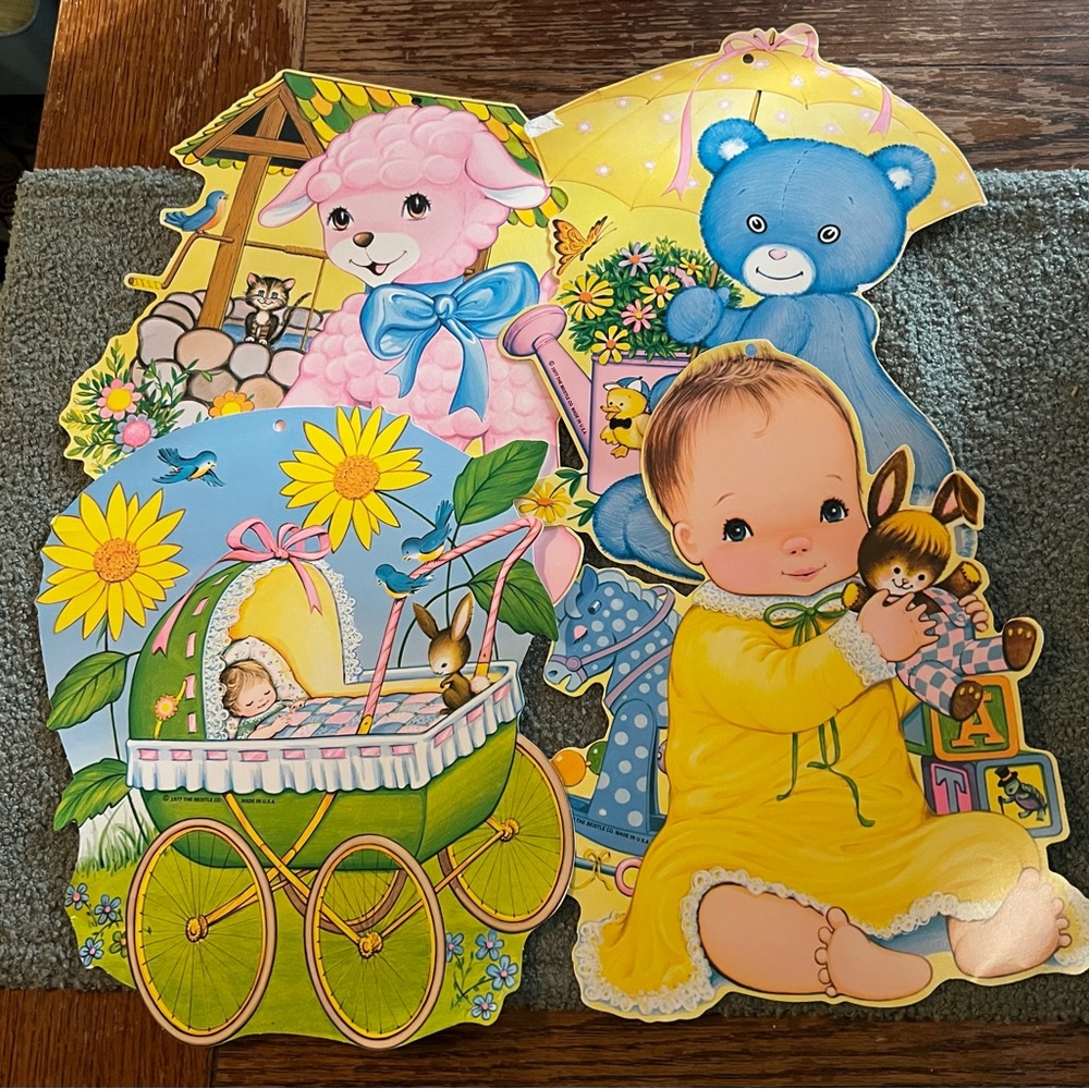 1977 Vintage Colorful Large Kids Playtime Cutouts Decorating